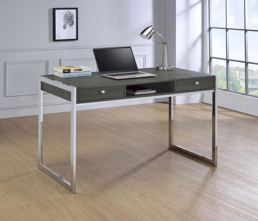 Wallice 49-inch 2-drawer Writing Desk - Weathered Grey