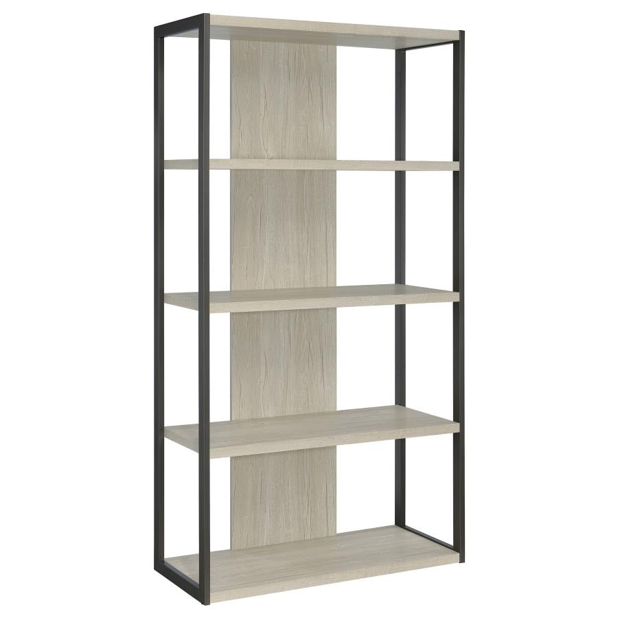 Loomis 72-inch 4-shelf Bookshelf - Whitewashed Grey