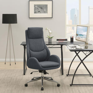 Cruz Upholstered Office Chair with Padded Seat - Grey & Chrome