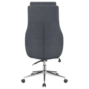 Cruz Upholstered Office Chair with Padded Seat - Grey & Chrome
