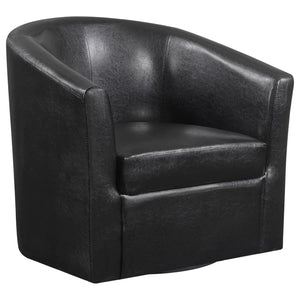 Turner Upholstered Barrel Back Swivel Chair - Dark Brown