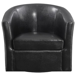 Turner Upholstered Barrel Back Swivel Chair - Dark Brown