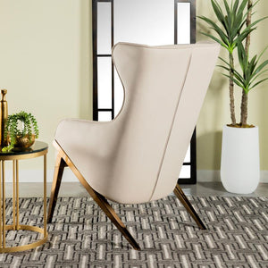 Walker Upholstered high Wingback Accent Chair - Cream