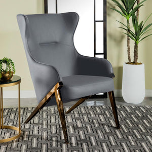 Walker Upholstered high Wingback Accent Chair - Slate