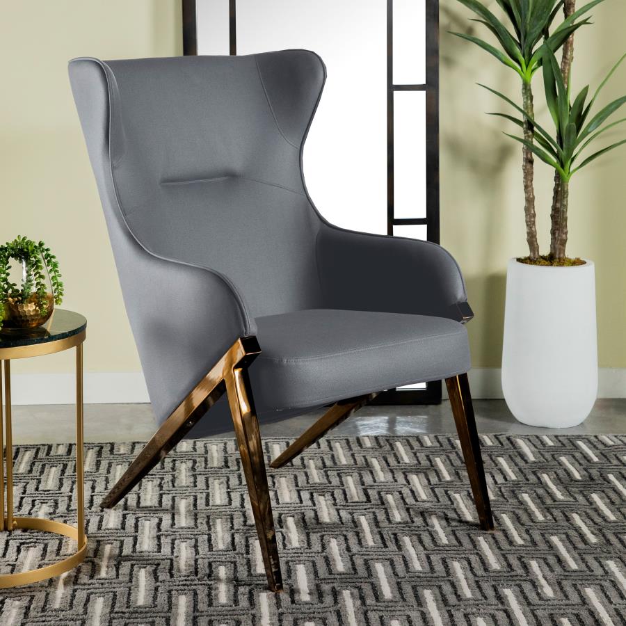 Walker Upholstered high Wingback Accent Chair - Slate