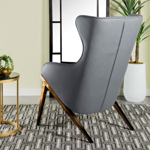 Walker Upholstered high Wingback Accent Chair - Slate
