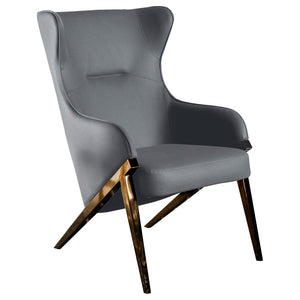 Walker Upholstered high Wingback Accent Chair - Slate