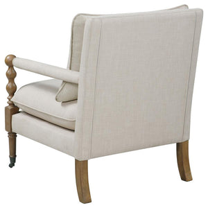 Dempsy Upholstered Accent Chair with Casters - Beige