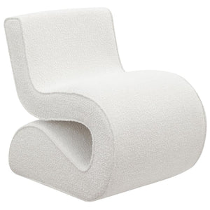 Ronea Boucle Upholstered Armless Curved Chair - Cream