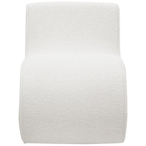 Ronea Boucle Upholstered Armless Curved Chair - Cream