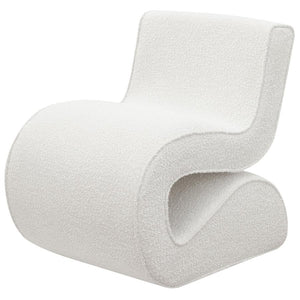 Ronea Boucle Upholstered Armless Curved Chair - Cream
