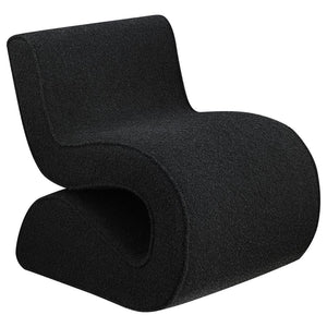 Ronea Boucle Upholstered Armless Curved Chair - Charcoal