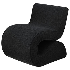 Ronea Boucle Upholstered Armless Curved Chair - Charcoal