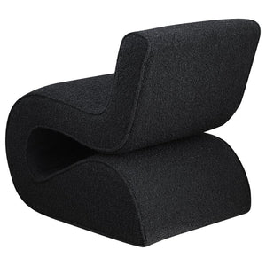 Ronea Boucle Upholstered Armless Curved Chair - Charcoal