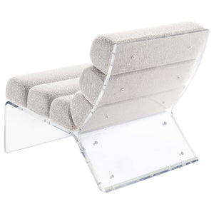 Serreta Boucle Upholstered Armless Acrylic Chair - Ivory