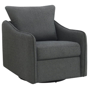 Madia Upholstered Sloped Arm Swivel Glider Chair - Charcoal