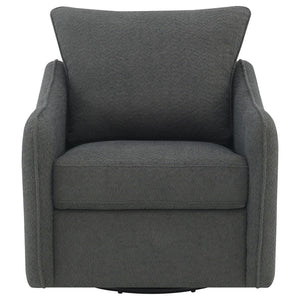 Madia Upholstered Sloped Arm Swivel Glider Chair - Charcoal