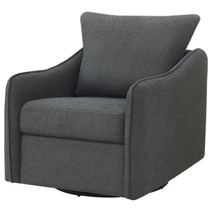 Madia Upholstered Sloped Arm Swivel Glider Chair - Charcoal