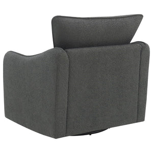Madia Upholstered Sloped Arm Swivel Glider Chair - Charcoal