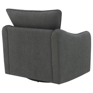 Madia Upholstered Sloped Arm Swivel Glider Chair - Charcoal