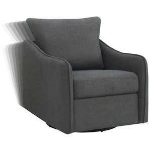 Madia Upholstered Sloped Arm Swivel Glider Chair - Charcoal