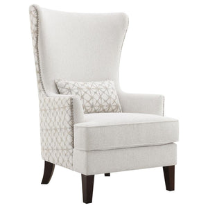Pippin Upholstered High Wingback Accent Chair - Latte