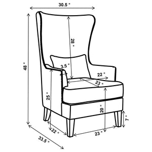 Pippin Upholstered High Wingback Accent Chair - Latte