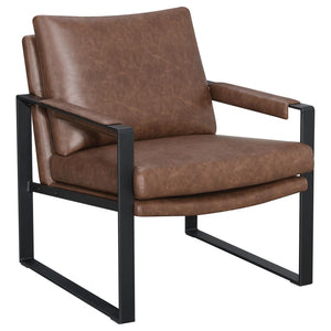 Rosalind Upholstered Track Arm Accent Chair - Brown