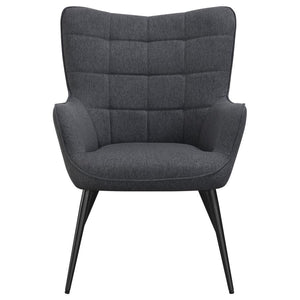 Isla Upholstered Flared Arm Tufted Accent Chair - Grey