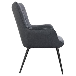 Isla Upholstered Flared Arm Tufted Accent Chair - Grey