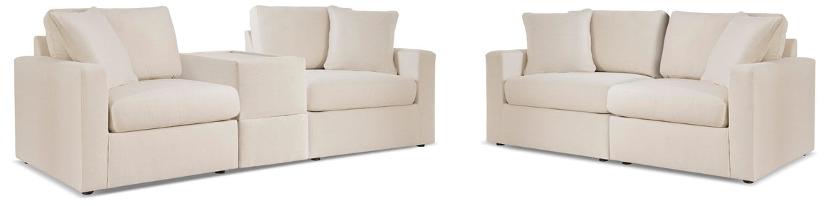 Modmax Modular Sectional and Loveseat Set with Storage Console - Oyster