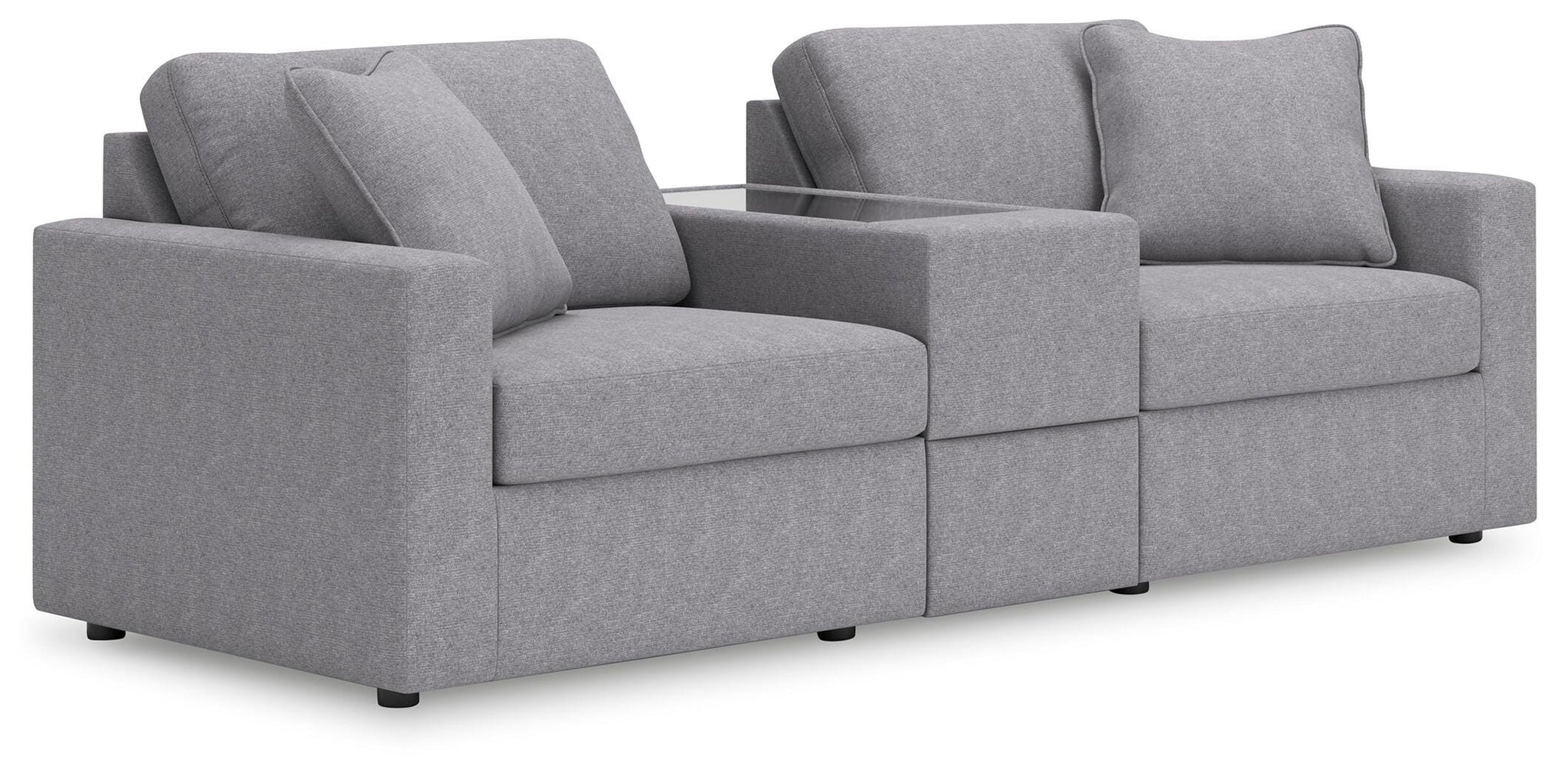 Modmax Modular Sectional and Loveseat Set with Storage Console - Granite - included piece 1
