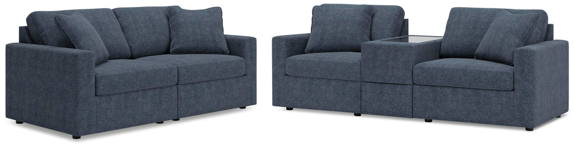 Modmax Modular Sectional and Loveseat Set with Storage Console - Ink