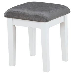 Elijah Vanity Set with Lighting & Stool - White and Dark Grey