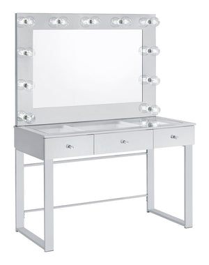 Umbridge 3-drawer Vanity with Lighting Chrome and White