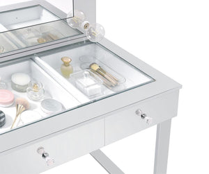 Umbridge 3-drawer Vanity Set with Lighting - Chrome and White