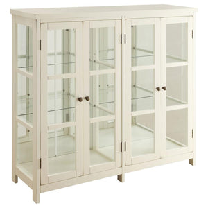 Sable 4-door Wood Accent Storage Display Cabinet - Off White