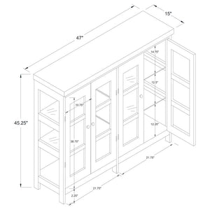 Sable 4-door Wood Accent Storage Display Cabinet - Off White
