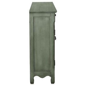 Madeline 3-drawer Scrollwork Accent Cabinet - Antique Green