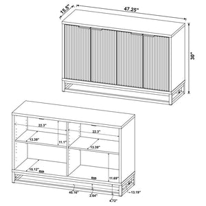 Ryatt 4-door Engineered Wood Accent Cabinet - Dark Pine