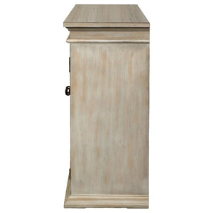 Kiara 4-door Wood Lattice Storage Accent Cabinet - Light Honey