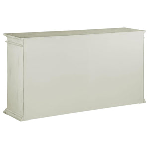Kiara 4-door Wood Lattice Storage Accent Cabinet - White