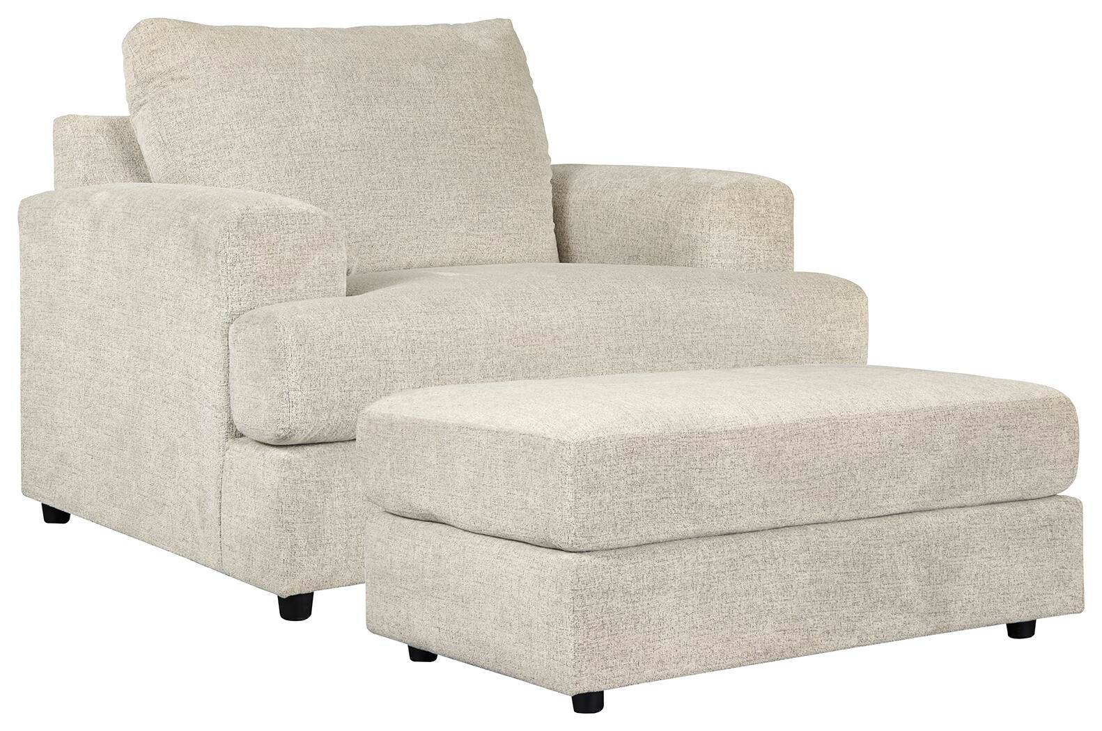 Soletren Oversized Chair and Accent Ottoman Set - Stone