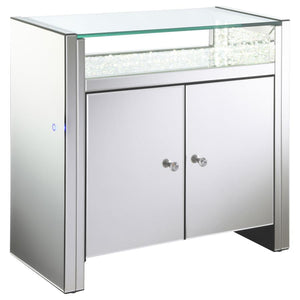 Betsey 2-door Mirrored Acrylic Storage Accent Cabinet - Silver
