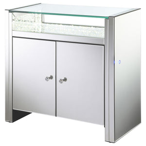 Betsey 2-door Mirrored Acrylic Storage Accent Cabinet - Silver