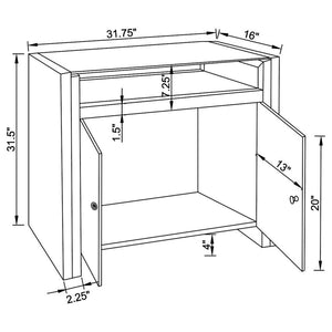 Betsey 2-door Mirrored Acrylic Storage Accent Cabinet - Silver
