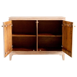 Eberto 2-door Geometric Accent Cabinet - White Distressed