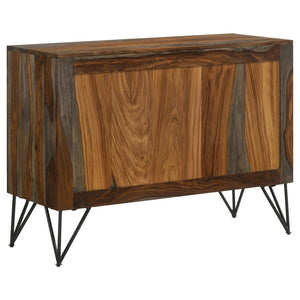 Macon 2-door Sheesham Wood Storage Accent Cabinet - Grey