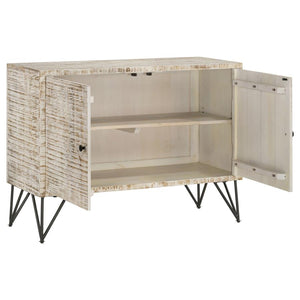 Eileen 2-door Wood Storage Accent Cabinet - White Washed