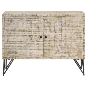 Eileen 2-door Wood Storage Accent Cabinet - White Washed